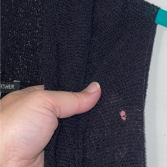 Eileen Fisher | Sleeveless Black Drape Cardigan Vest Women’s Size Medium - Picture 3 of 5